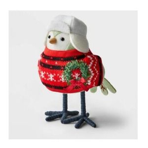 2022 Target Wondershop Featherly Friends "Fika" Holiday Fabric Bird Wreath